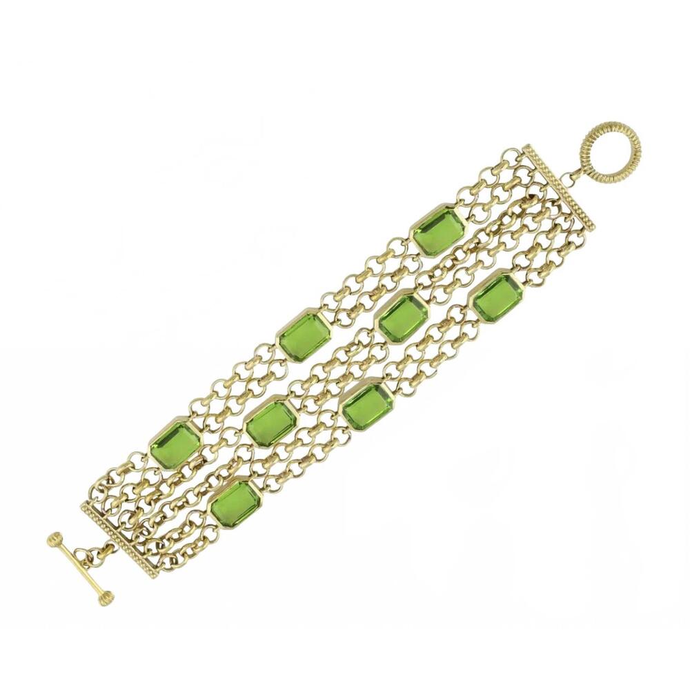 NEW L GEORGE women's betty bracelet in leaf green